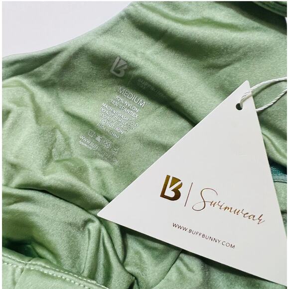 Buffbunny Collection Belted One Piece Swimsuit Size S Small NWT Green - Picture 6 of 7